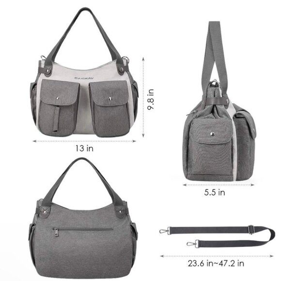 Conway Diaper Bag Travel Baby Bag Waterproof Insulated Gray Tote - Picture 5 of 15